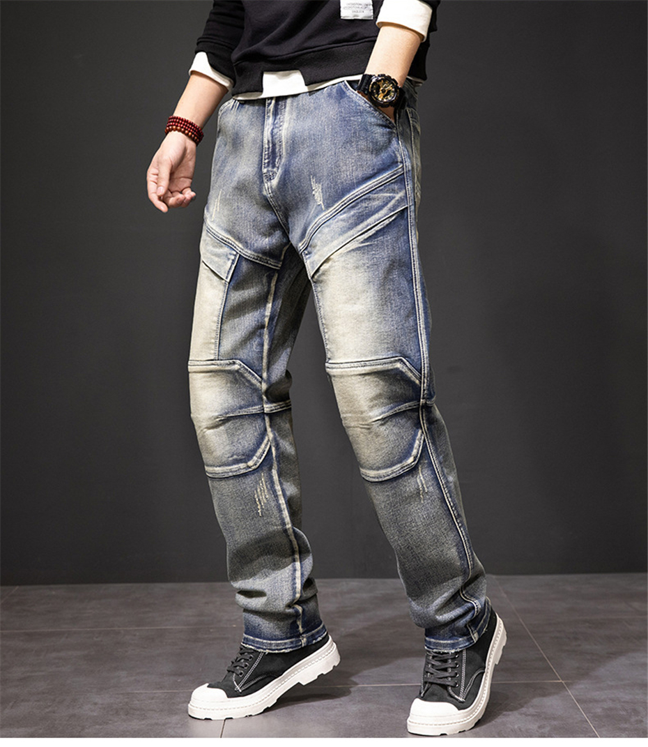 Can stacked jeans be worn with different types of tops, such as t-shirts or button-down shirts?插图