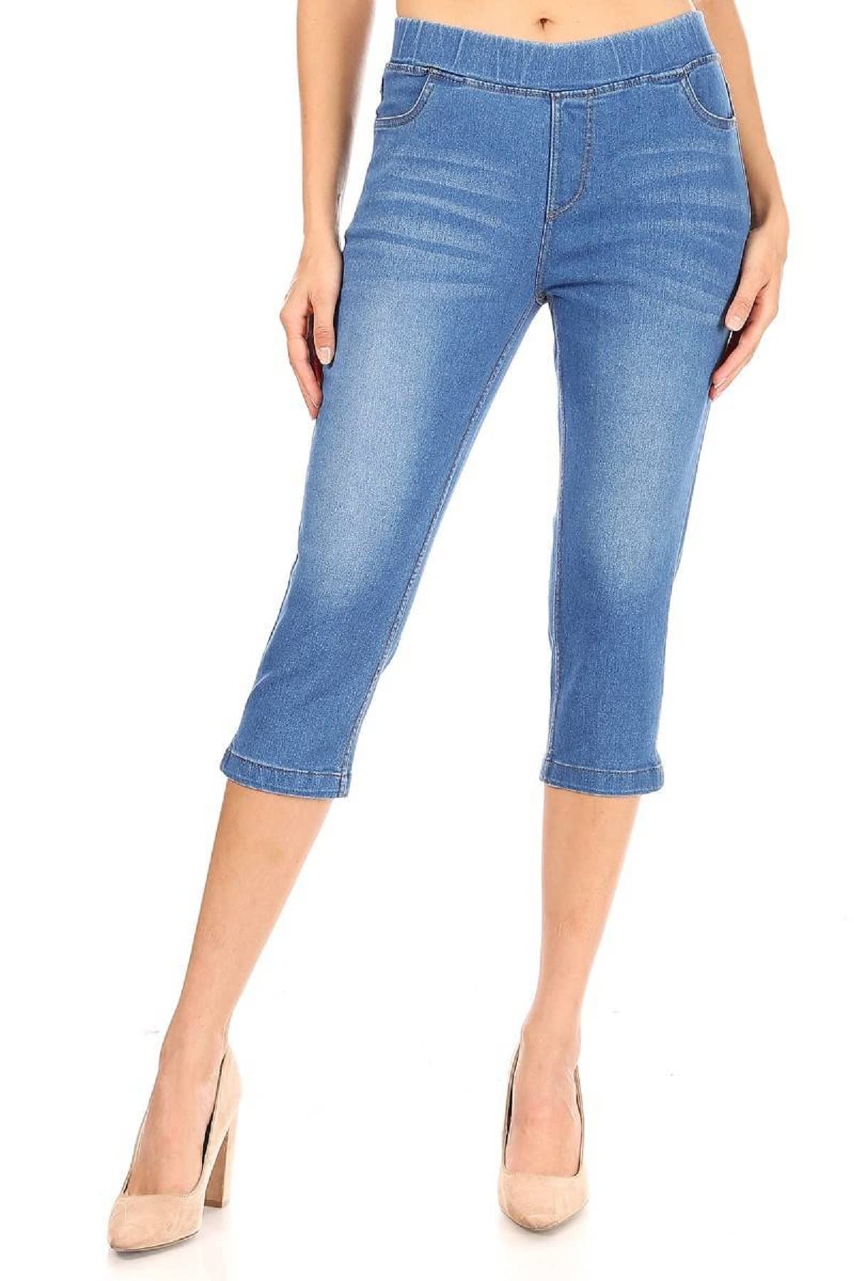 pull on capri jeans