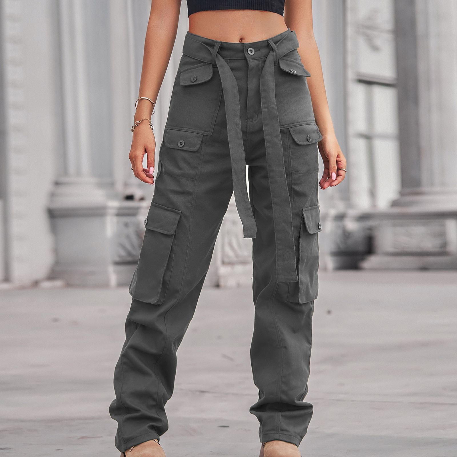 women's cargo pants high waisted