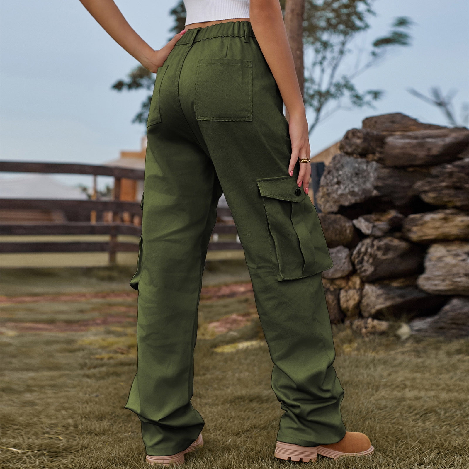 women's cargo pants high waisted