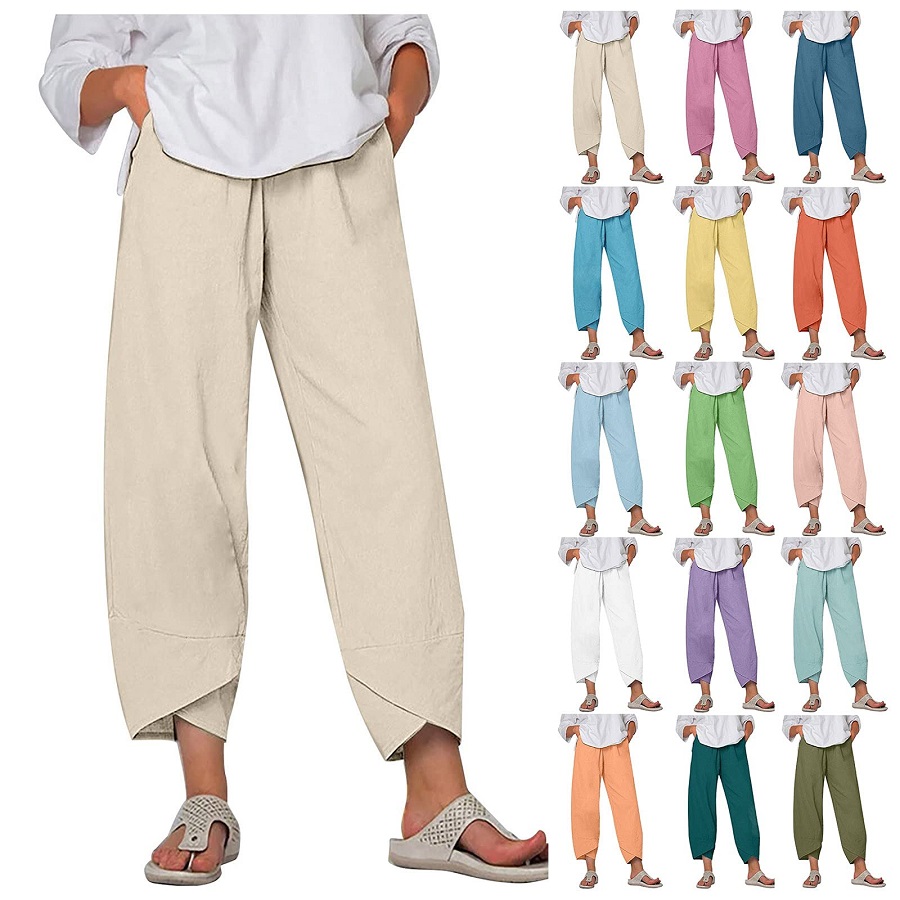 Elastic waist capris