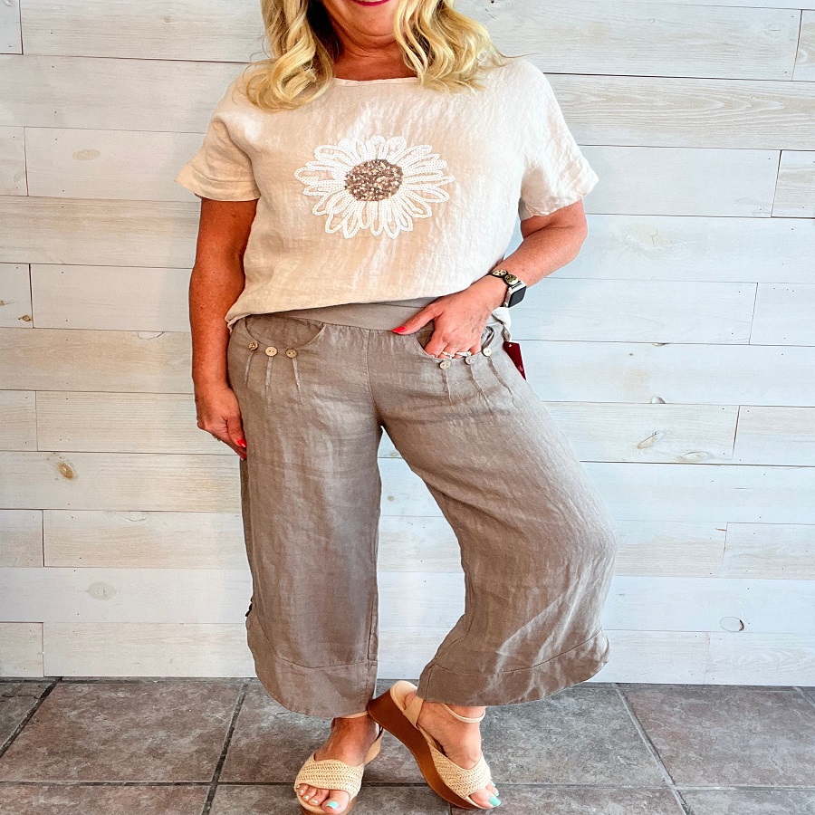 Cropped Linen Pants